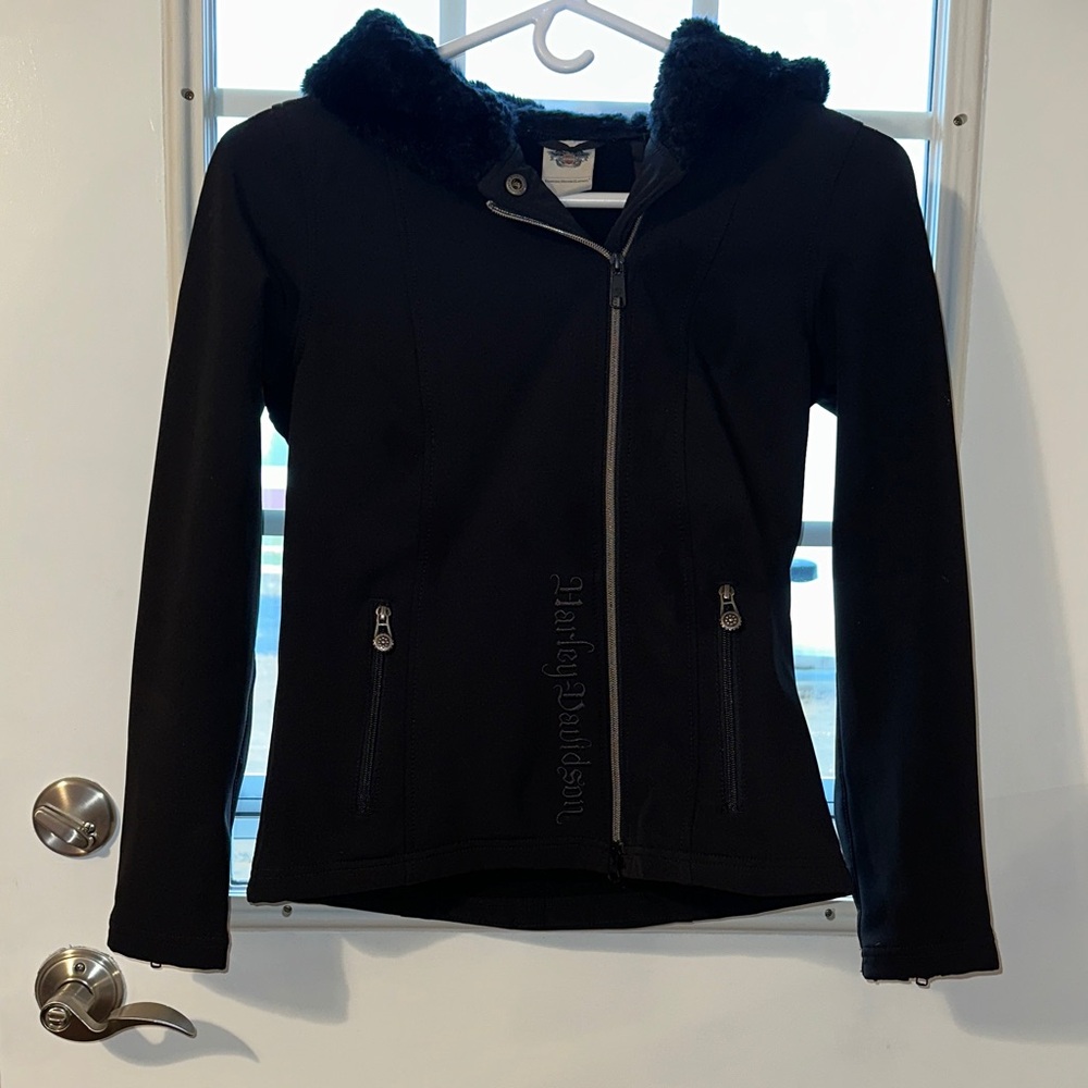 Harley-Davidson Black Ski Jacket with Faux Fur Collar